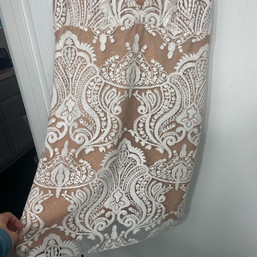 Free People Tan and White Lace Dress - Picture 4 of 4